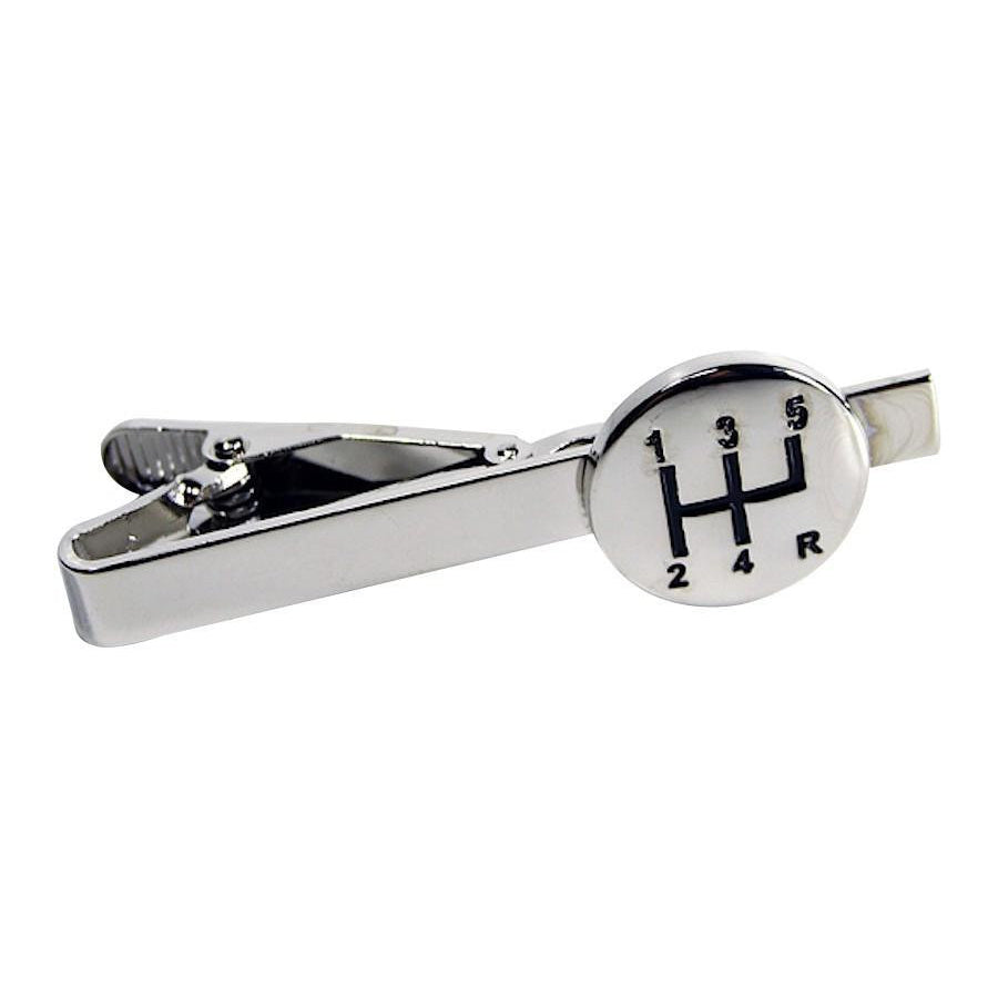 6 Speed Car Manual Tie Clip Gear Motor Head Tie Bar Silver Tone Very Cool Comes with Gift Box Image 1