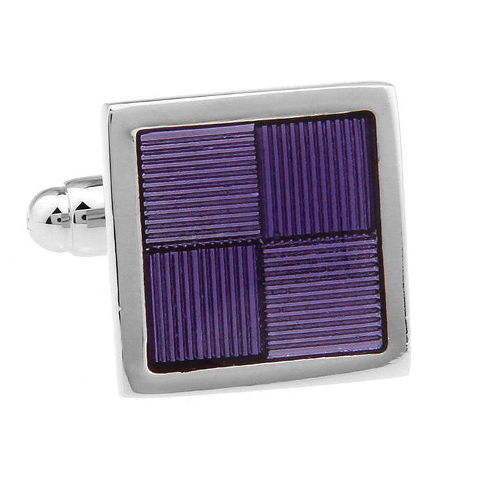 Purple Montana Checkered Square Cufflinks Shades of Purple on Purple Cuff Links Comes with Gift Box Image 3