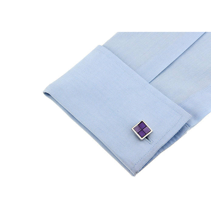 Purple Montana Checkered Square Cufflinks Shades of Purple on Purple Cuff Links Comes with Gift Box Image 4