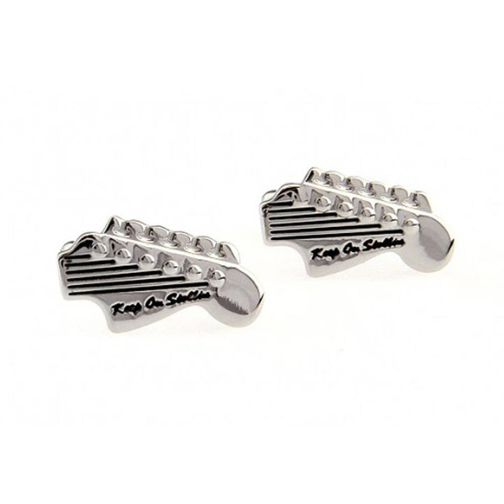 Electric Guitar Head Cufflinks Rock and Roll Forever Cool Cuff Links Comes with Gift Box Image 1