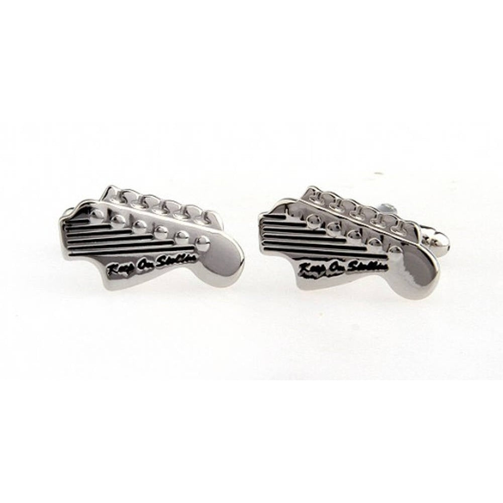 Electric Guitar Head Cufflinks Rock and Roll Forever Cool Cuff Links Comes with Gift Box Image 3