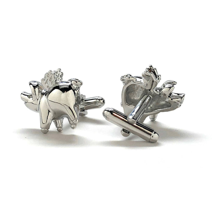 Flying Pigs Cufflinks Silver Tone When Pigs Fly Cuff Links White Elephant Gifts Image 3