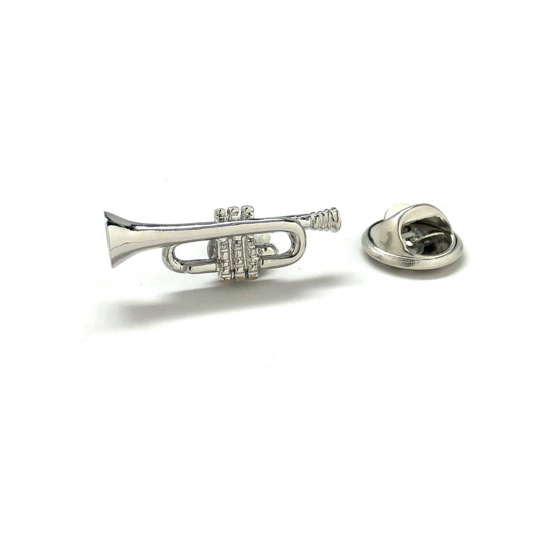 Enamel Pin Trumpet Lapel Pin Hard Enamel Pins Band Fans Lapel Pin Music Players Conductors Silver Toned Tie Tac Comes Image 1