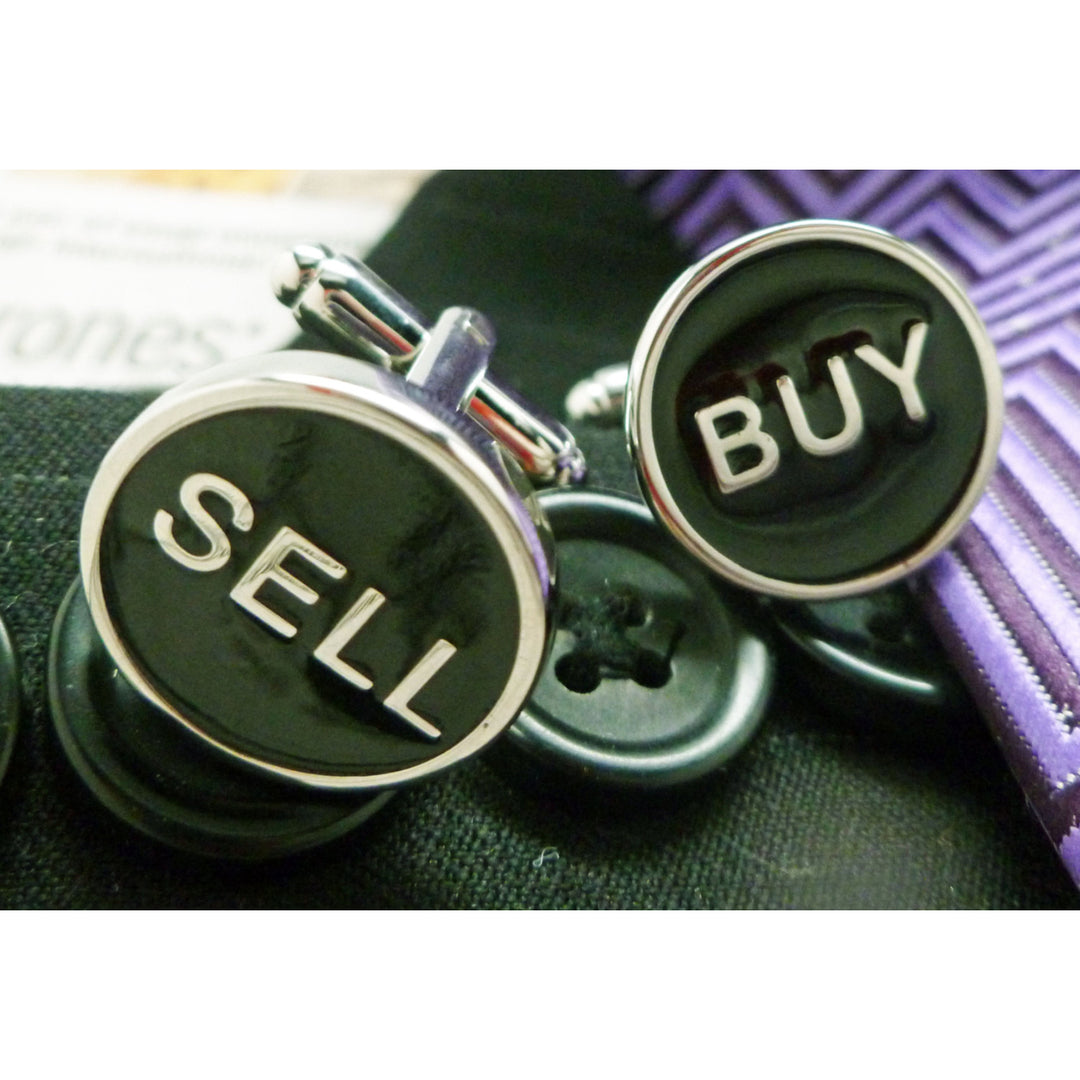 Buy Sell Cufflinks Real Estate Financial Stock Market Business Dealer Boss Cuff Links Image 1