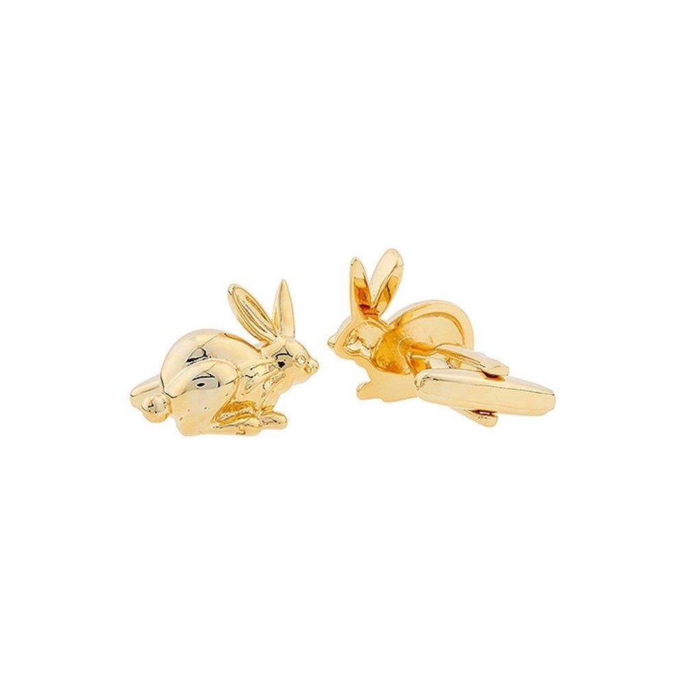 Golden Year of the Rabbit Cufflinks Lucky Bunny Cuff Links Brings Good fortune Image 1