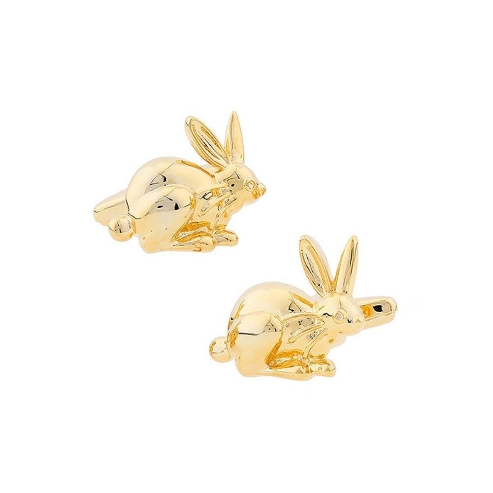 Golden Year of the Rabbit Cufflinks Lucky Bunny Cuff Links Brings Good fortune Image 2