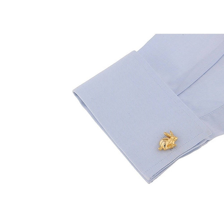 Golden Year of the Rabbit Cufflinks Lucky Bunny Cuff Links Brings Good fortune Image 3