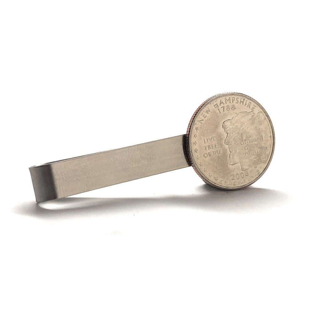Tie Clip Authentic  Hampshire State Quarter Enamel Coin Tie Bar Collector Missionary Hard Coins Cool Gift Image 2