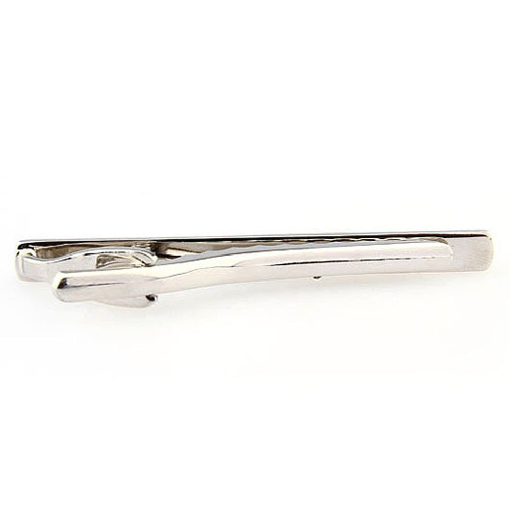 Shiny Repeating Groove Silver Men Tie Clip Classic Tie Bar Silver Tone Very Cool Comes with Gift Box Image 2