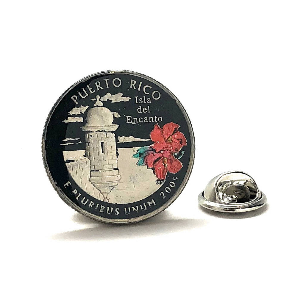 Enamel Pin Hand Painted Puerto Rico State Quarter Enamel Coin Lapel Pin Tie Tac Collector Travel Souvenir Coins Image 1