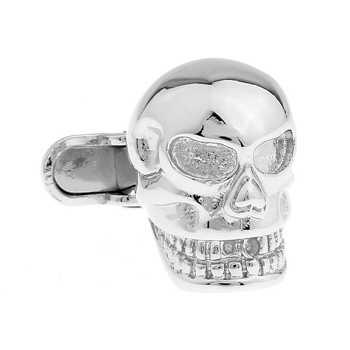 Thick Heavy Knucklehead Solid Skull Cufflinks Cuff Links Image 1