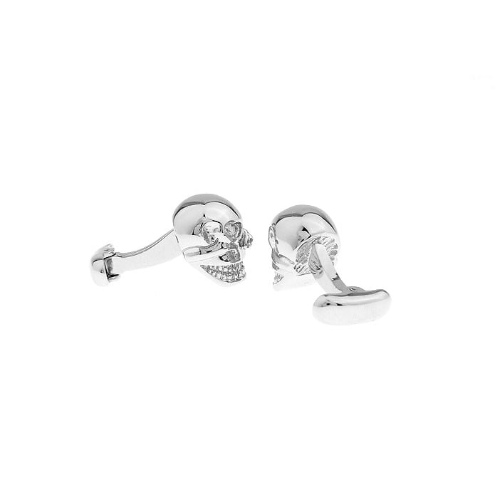 Thick Heavy Knucklehead Solid Skull Cufflinks Cuff Links Image 2