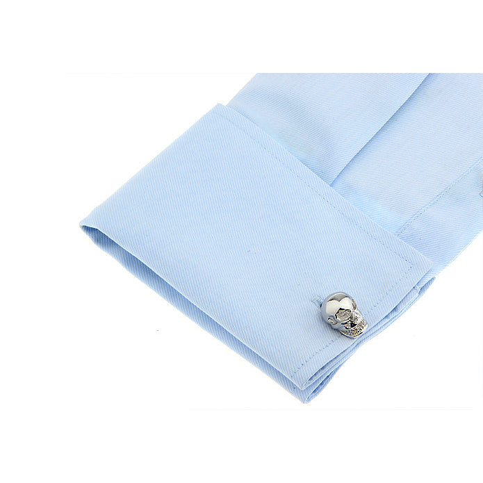 Thick Heavy Knucklehead Solid Skull Cufflinks Cuff Links Image 3