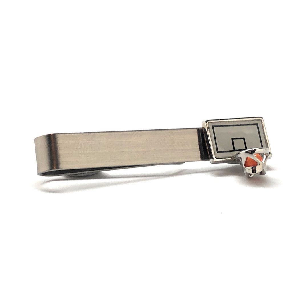 Basketball Tie Bar 2 Different Styles to Choose From Tie Tack Basket Ball Court B-Ball Tie Clip Image 3