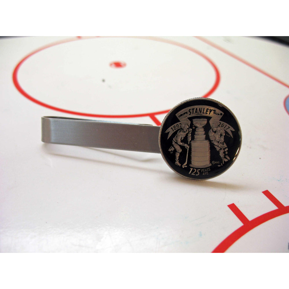 Hockey Tie Clip Stanley Cup Tie Bar NHL Hockey Comes with Gift Box Hand Painted Black Enamel 2017 Royal Canadian Mint Image 2