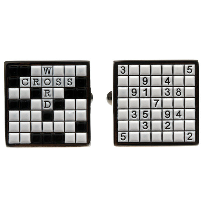 Mind Games Cufflinks and Crossword Game Bullet Post Cufflinks Image 1