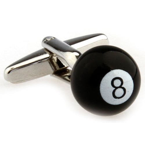 8 Pool Billiards Player Eight Ball Corner Pocket 3D Cufflinks Cuff Links Image 1