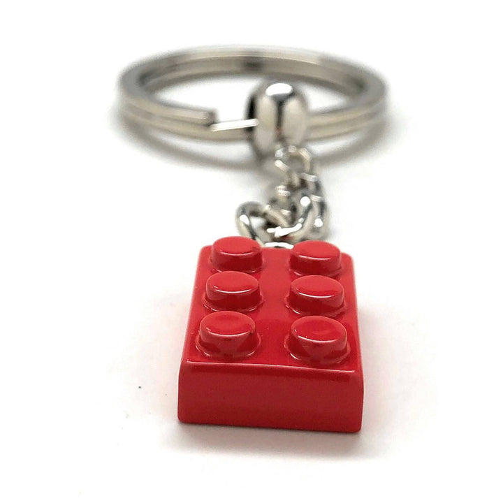 Block Key Chain Red Brick Enamel Block King Key Ring with Chain Image 1