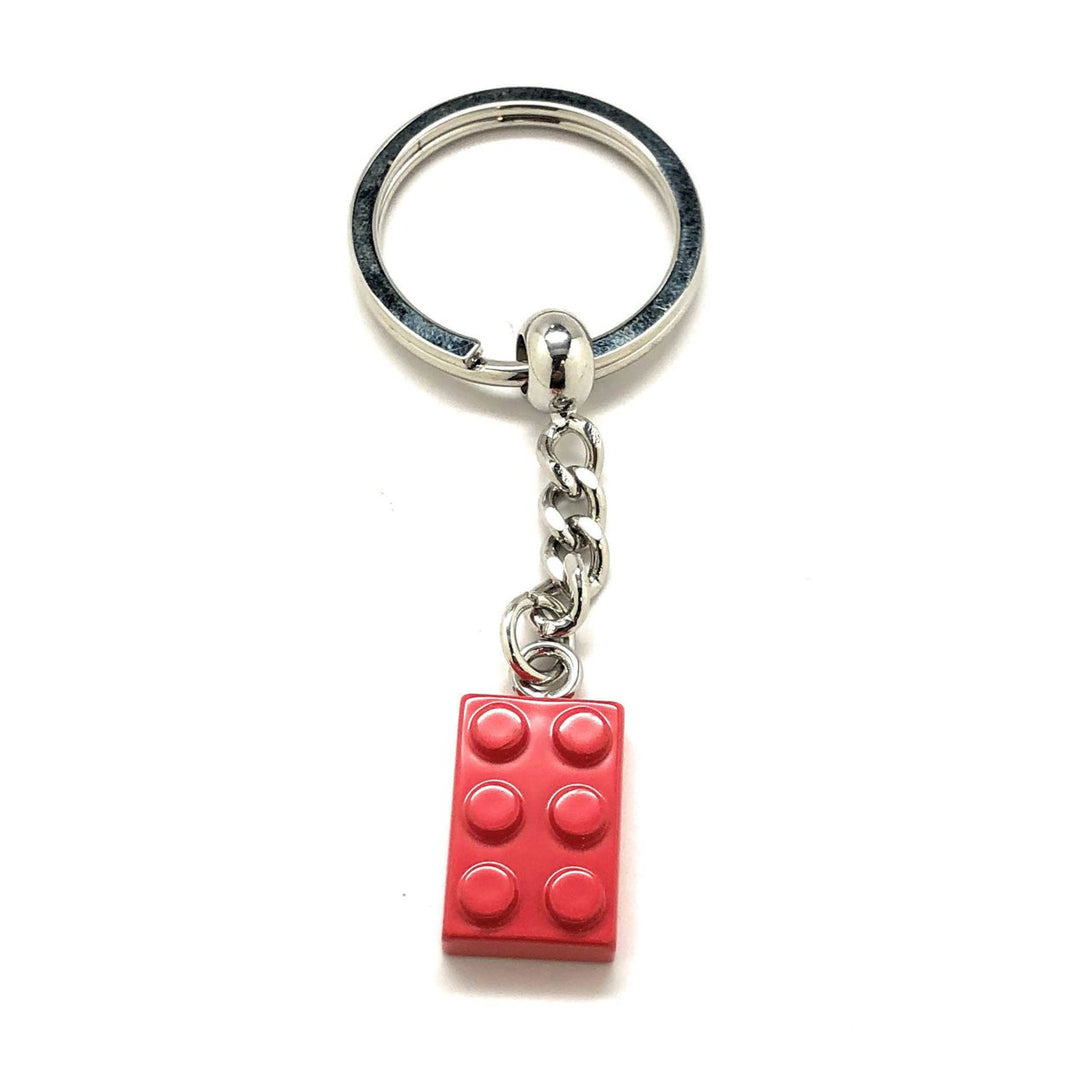 Block Key Chain Red Brick Enamel Block King Key Ring with Chain Image 2