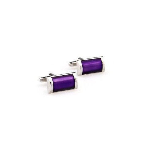 Power Bar Cufflinks Silver Tone Thick Purple Bar Classic Cool Unique Fun Style Cuff Links Comes with Gift Box Image 3
