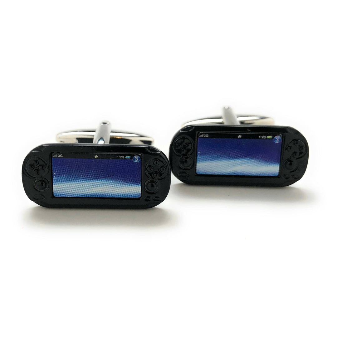 Handheld Video Game Cufflinks Black Video Gamer Cuff Links Retro Fun Nerdy Cool Unique Comes with Gift Box Image 1