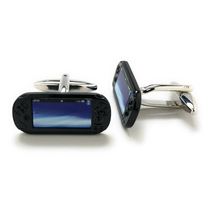 Handheld Video Game Cufflinks Black Video Gamer Cuff Links Retro Fun Nerdy Cool Unique Comes with Gift Box Image 2