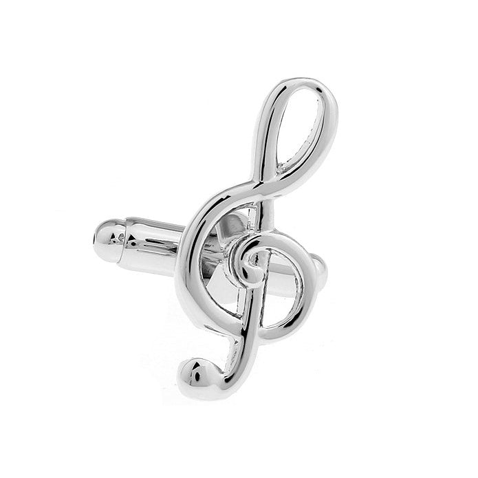 Silver Treble Clef Music Note Music Piano Orchestra Conductor Cufflinks Cuff Links Image 2