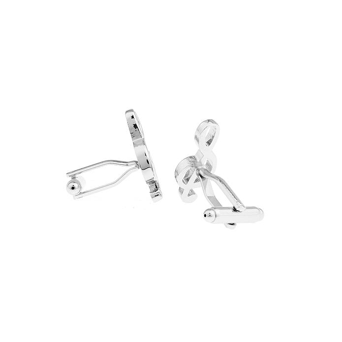 Silver Treble Clef Music Note Music Piano Orchestra Conductor Cufflinks Cuff Links Image 3