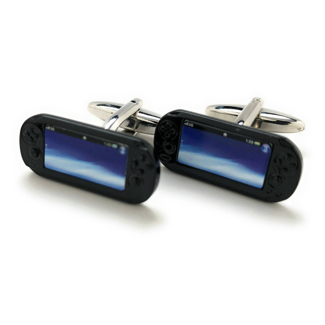 Handheld Video Game Cufflinks Black Video Gamer Cuff Links Retro Fun Nerdy Cool Unique Comes with Gift Box Image 4