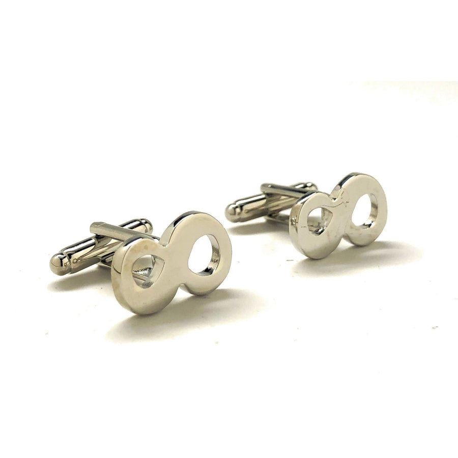 Silver infinity Cufflinks Love Eternal Cuff Links for Groom Father of the Bride Wedding Marriage Anniversary Love Image 1