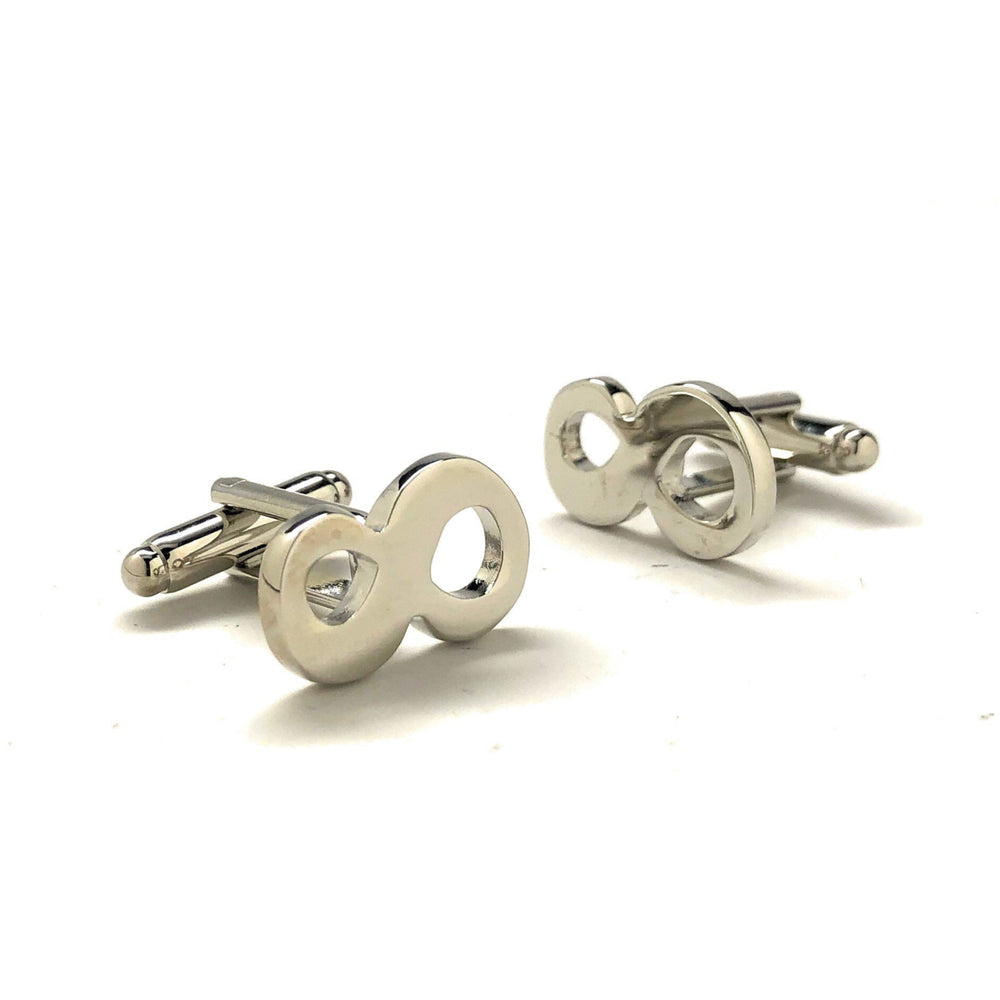 Silver infinity Cufflinks Love Eternal Cuff Links for Groom Father of the Bride Wedding Marriage Anniversary Love Image 2