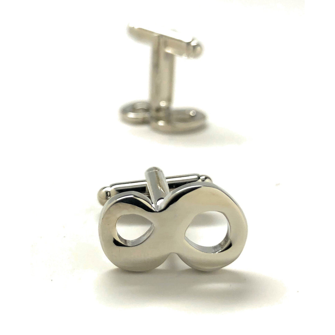 Silver infinity Cufflinks Love Eternal Cuff Links for Groom Father of the Bride Wedding Marriage Anniversary Love Image 3
