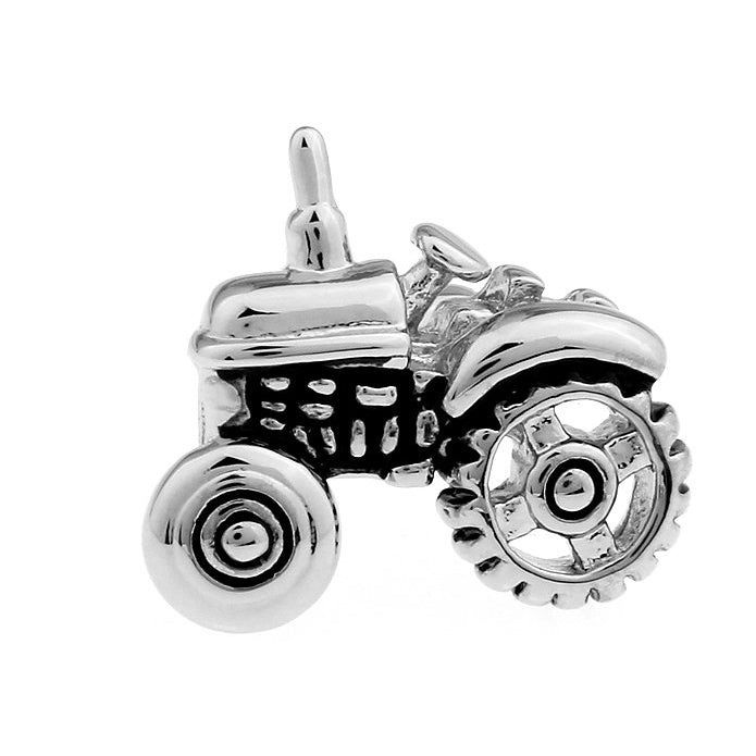 Enamel Pin Silver Tractor Lapel Pin Farmer Tie Tack Collector Pin Farmland Crops Harvest Time Tractor Comes with Gift Image 2