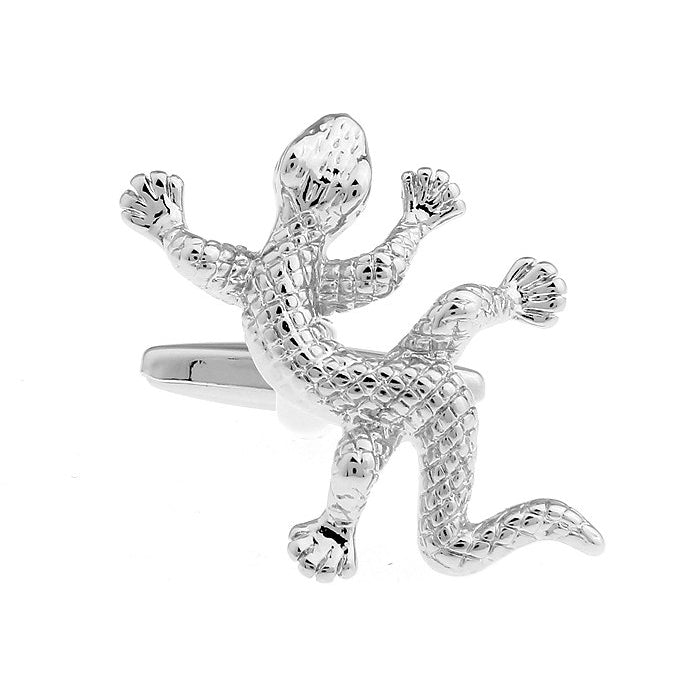 Unique Silver Gecko Lizard Cufflinks Cufflinks Image 1