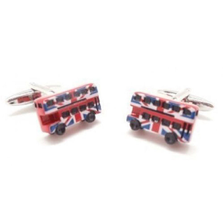 London Bus Cufflinks British Flag Union Jack Double Decker Bus England London Cuff Links Comes with Gift Box Image 1