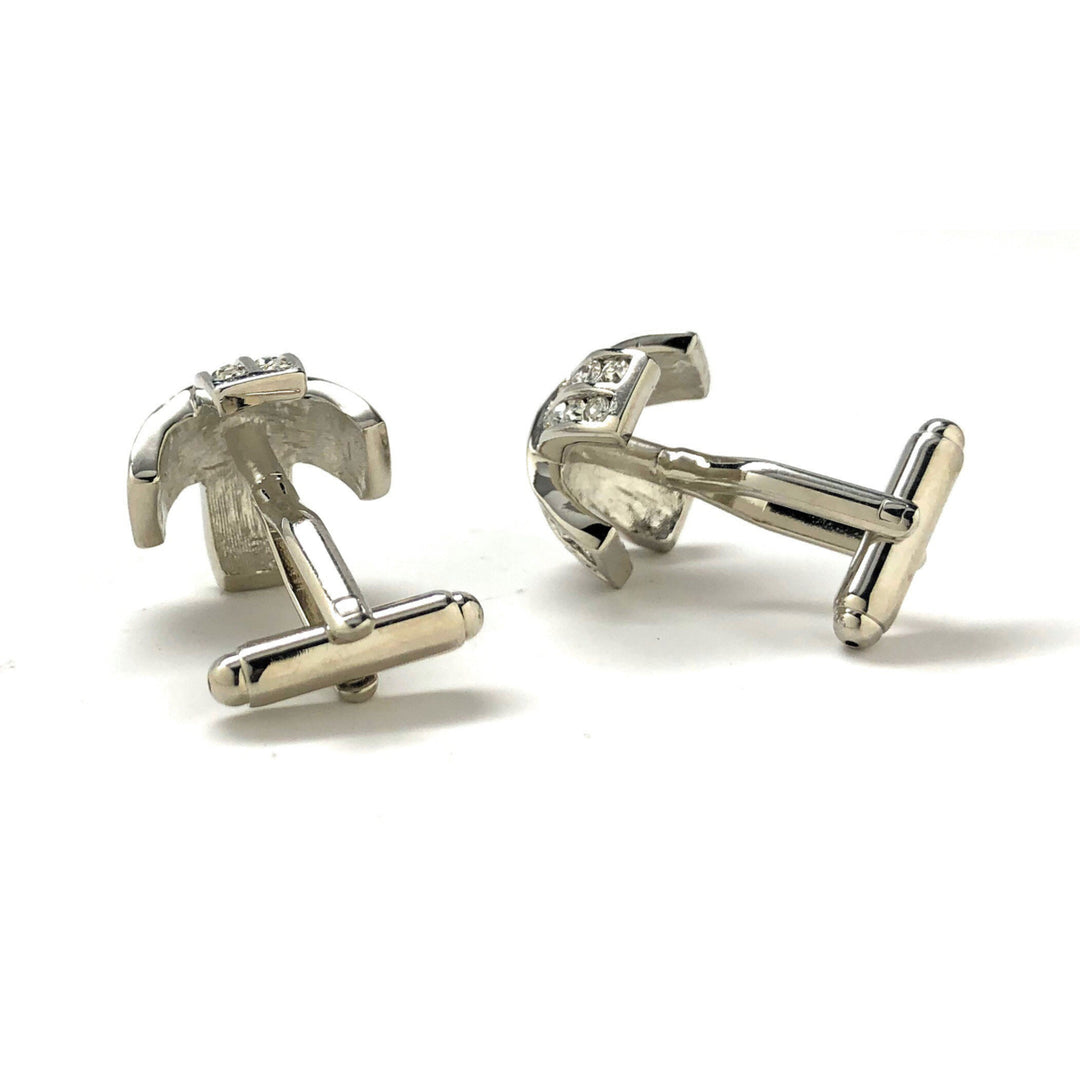 Wedding Cufflinks Diamond Crystals Celtic Cross Cufflinks Full Raised Details Silver Tone Cuff Links Comes with Gift Box Image 3