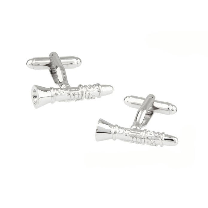 Silver Tone Clarinet Cufflinks The Sound of Music Woodwind instruments Clarinetist Love of the Classic Cuff Links Image 1