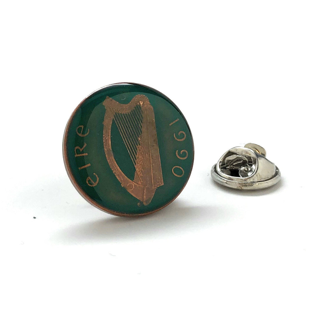 Enamel Pin Collector Hand Painted Irish Coin Lapel Pin Tie Tack Travel Souvenir Enamel Coin Ireland Keepsakes Cool Fun Image 1