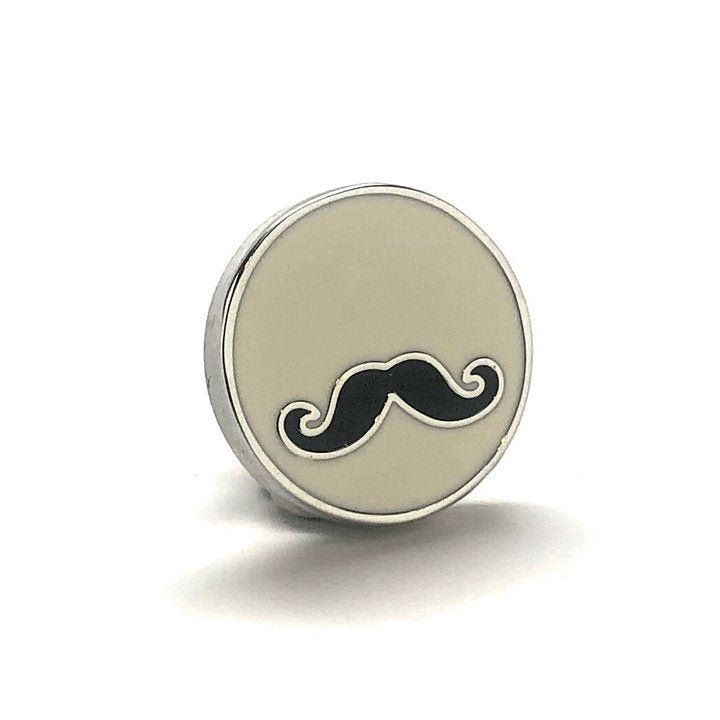Enamel Pin Mustache Like Papa Upper Lip Beard Movember White and Black Emanel Moustache Lapel Pin Gifts for Him Gifts Image 2