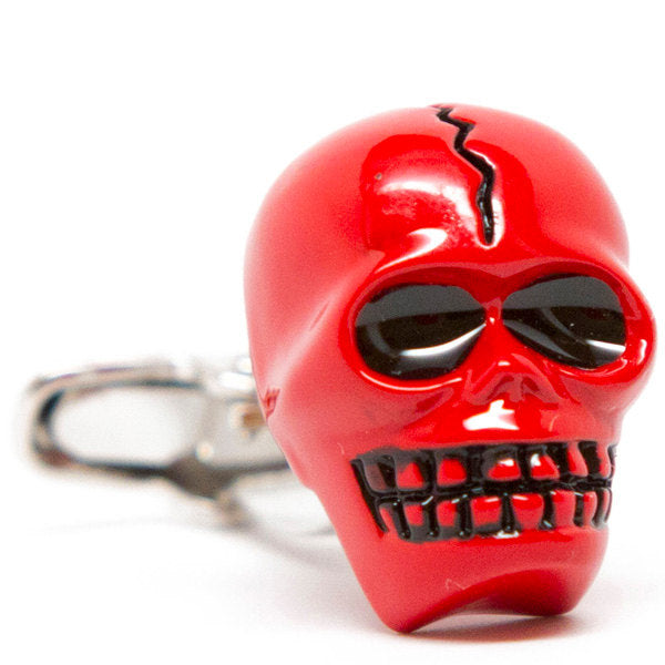 Devil Head Cufflinks Red 3D Skull Cuff Links Image 1