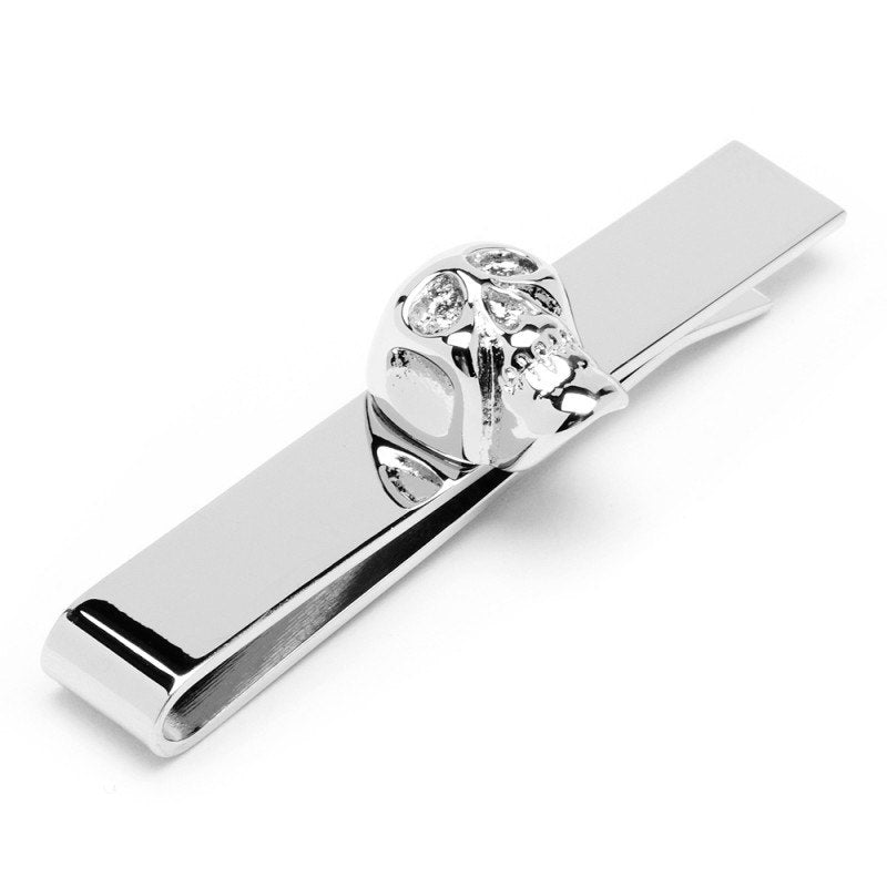 Sterling Silver Skull Tie Bar Unique and a Bit Edgy Silver Skull Tie Bar Tiebar Image 1
