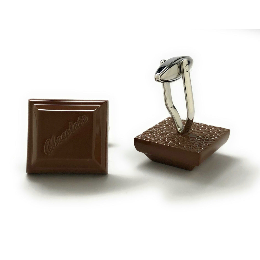 Milk Chocolate Cufflinks Everythings Better with Chocolate Lovers Delight Fun Cool Unique Cuff Links Candy Bar Gifts for Image 3