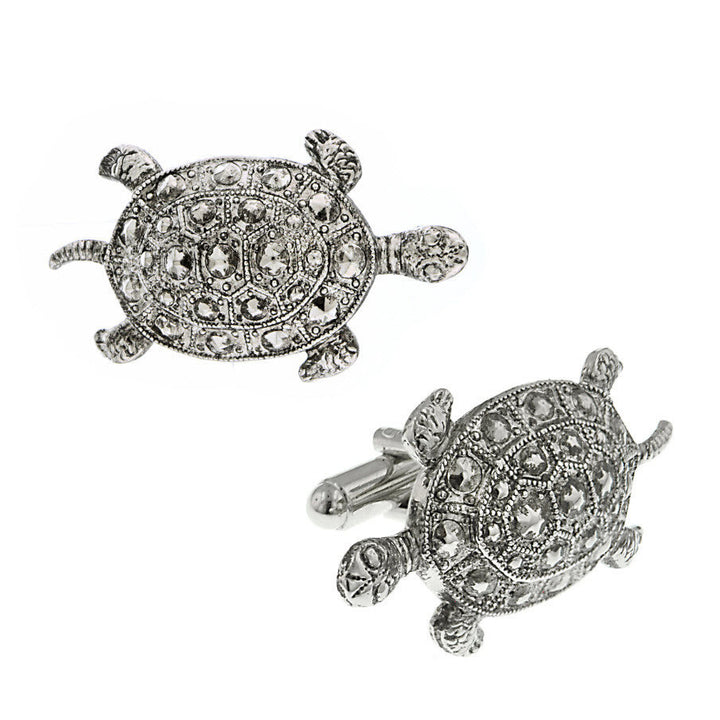 Lucky Turtle Cufflinks Persian Emperor Lucky Turtle Silver Tone Cuff Links Image 1