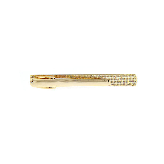 Tie Clip Gold Tone Double Lines Grooved Tie Bar Dress Tie Clip Image 4
