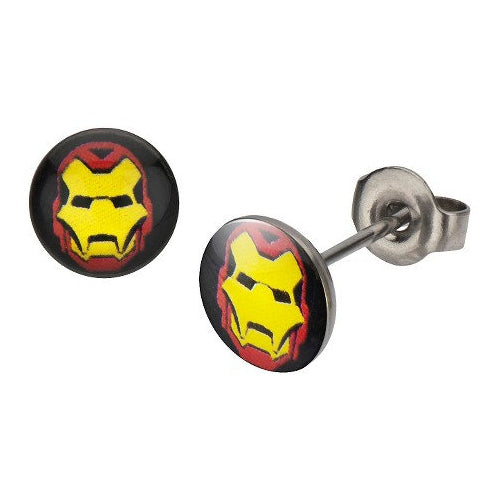 Earrings Iron man Helmet Petite Stainless Steel Post Stud Earrings Avengers superhero Collection Jewelry Ironman Tony Image 1