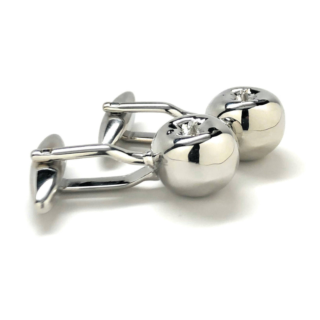 3D Silver Apple Cufflinks Detailed Technology School Education Computers Cuff Links Comes with Gift Box Image 4