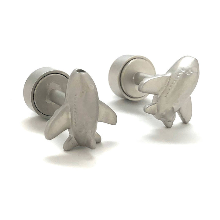 Functional Jumbo Jet Cufflinks Solid Working Light Comes with Battery Cool Fun Unique Comes with Gift Box Image 1