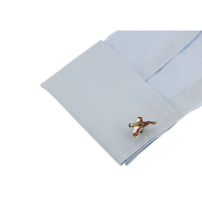 Pheasant Cufflinks Enamel Sky High Flying Cuff Links Bird Hunter cool guy gifts custom cufflinks wedding cufflinks Image 3