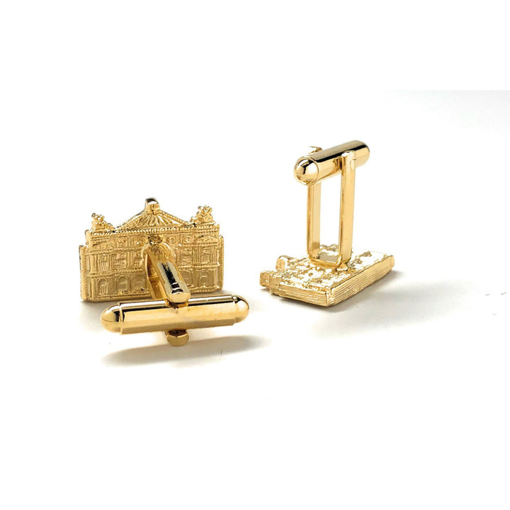 Whimsical Castle Cufflinks Gold Tone Palace Mansion Detailed Design Cuff Links Gifts for Dad Husband Gifts for Him Image 4