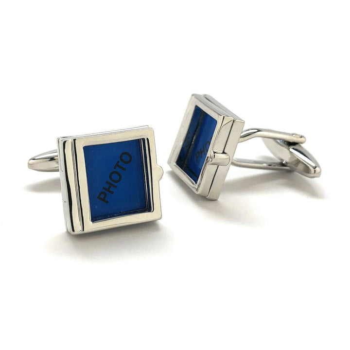 Cufflinks Classic Square Photo Frame Silver Tone Cuff Links Ready to Frame a Picture Or Anything You Like Cool Fun Comes Image 2